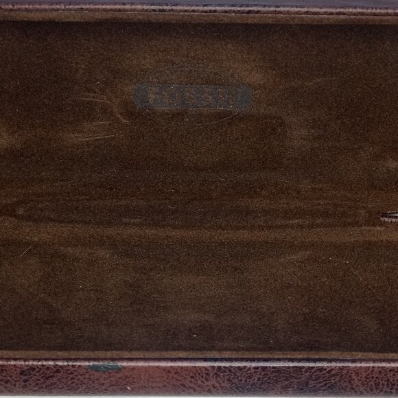 Authentic Fossil Eyeglasses Glasses Clamshell Hard Case Brown 800034, 6"x2.5"x1" - Picture 4 of 4